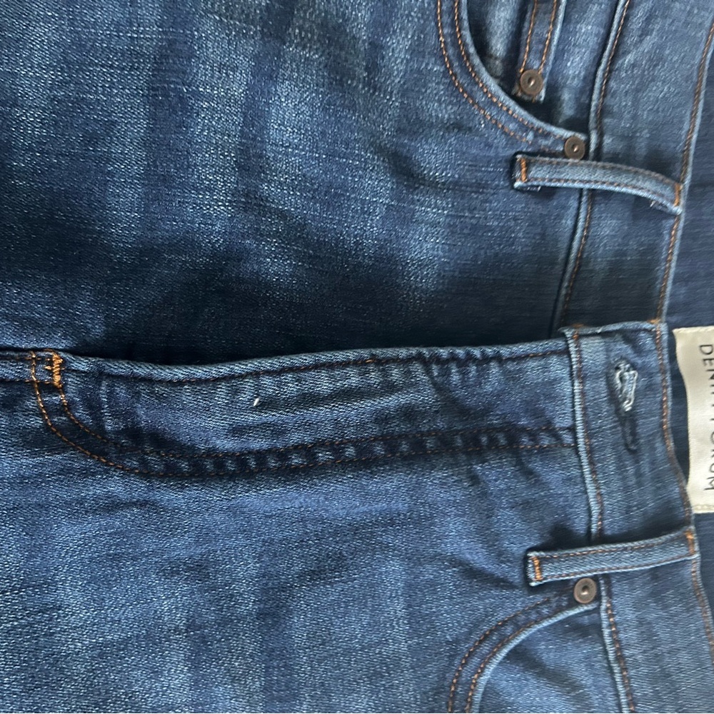 Denim Forum Straight Leg Jeans in Dark Blue Wash - Picture 5 of 6